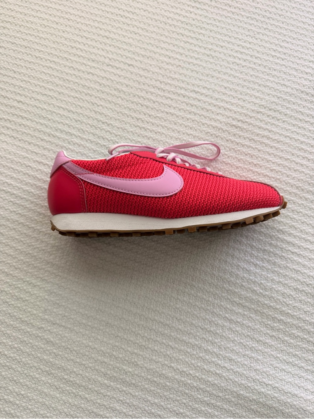 Nike Women's Red and Light Pink Low-Profile Running Shoe